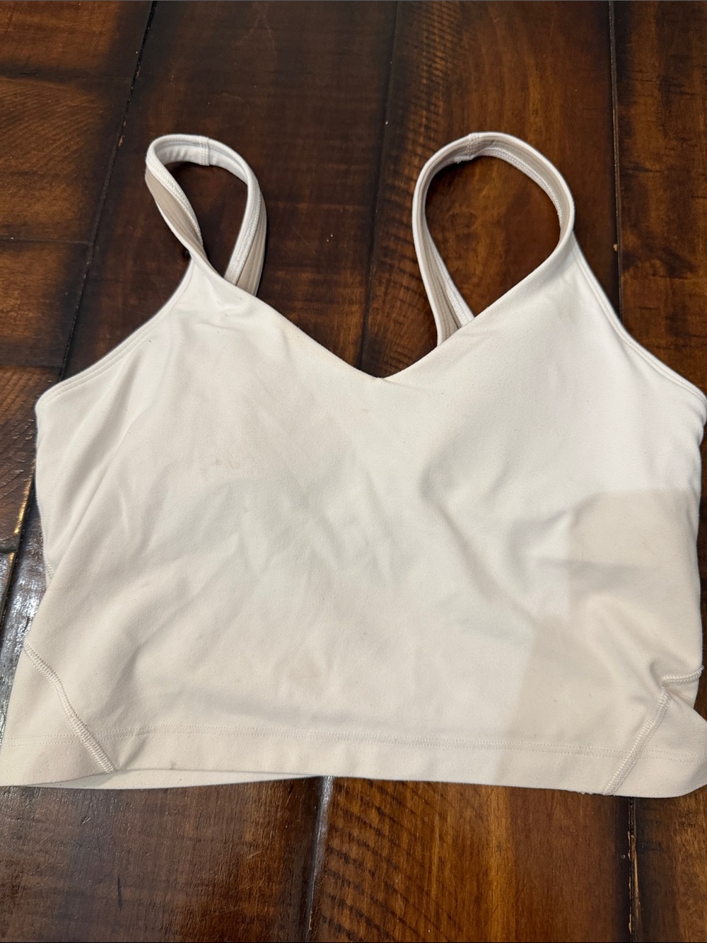 Lululemon Women's Cream Seamless V-Neck Bralette with Padding